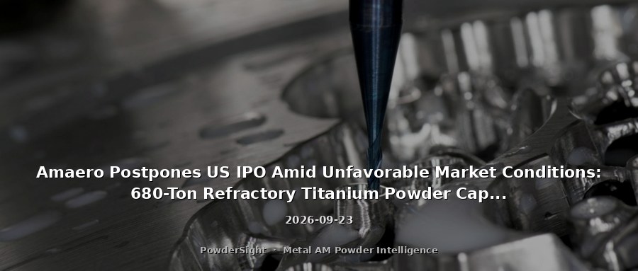 Amaero Postpones US IPO Amid Unfavorable Market Conditions: 680-Ton Refractory Titanium Powder Capacity Expansion Remains on Track