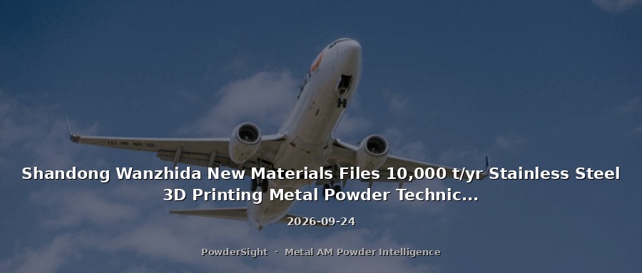 Shandong Wanzhida New Materials Files 10,000 t/yr Stainless Steel 3D Printing Metal Powder Technical Upgrade Project