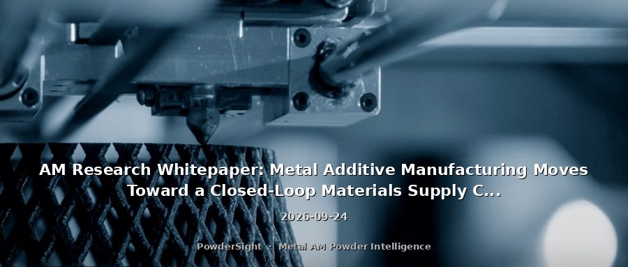 AM Research Whitepaper: Metal Additive Manufacturing Moves Toward a Closed-Loop Materials Supply Chain