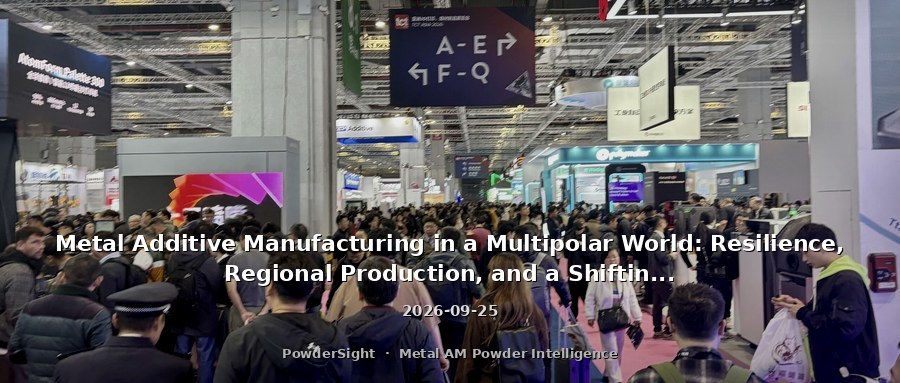 Metal Additive Manufacturing in a Multipolar World: Resilience, Regional Production, and a Shifting Market
