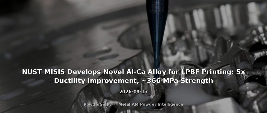 NUST MISIS Develops Novel Al-Ca Alloy for LPBF Printing: 5x Ductility Improvement, ~366 MPa Strength
