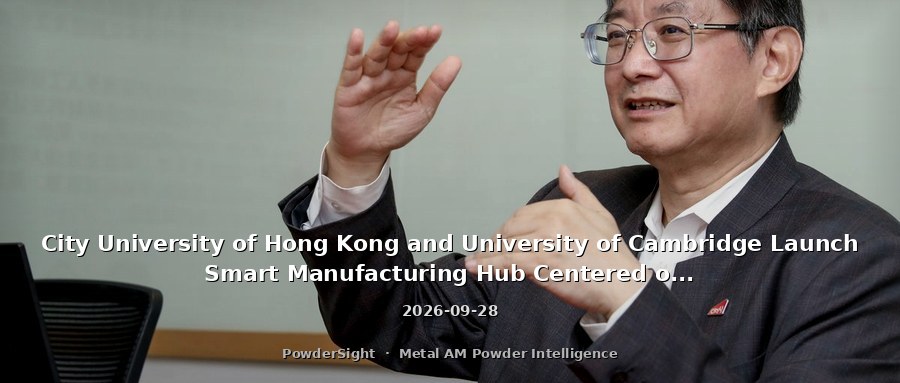City University of Hong Kong and University of Cambridge Launch Smart Manufacturing Hub Centered on 3D Printing