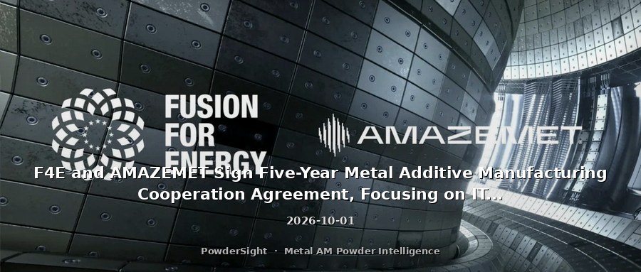 F4E and AMAZEMET Sign Five-Year Metal Additive Manufacturing Cooperation Agreement, Focusing on ITER First Wall and Other In-Vessel Components