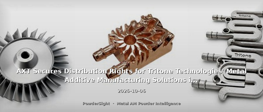 AXT Secures Distribution Rights for Tritone Technologies' Metal Additive Manufacturing Solutions in Australia and New Zealand
