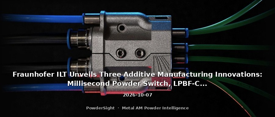 Fraunhofer ILT Unveils Three Additive Manufacturing Innovations: Millisecond Powder Switch, LPBF-Controlled Porous Structures, and Embedded Sensors