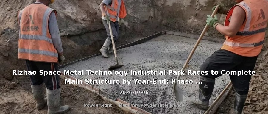 Rizhao Space Metal Technology Industrial Park Races to Complete Main Structure by Year-End: Phase I Invests 2 Billion Yuan to Build 52 Ultra-Large Metal 3D Printers