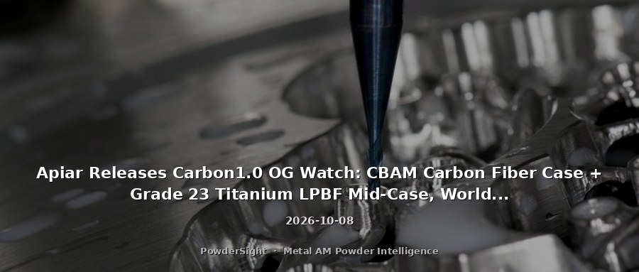 Apiar Releases Carbon1.0 OG Watch: CBAM Carbon Fiber Case + Grade 23 Titanium LPBF Mid-Case, World's First Commercial CBAM-Cased Watch