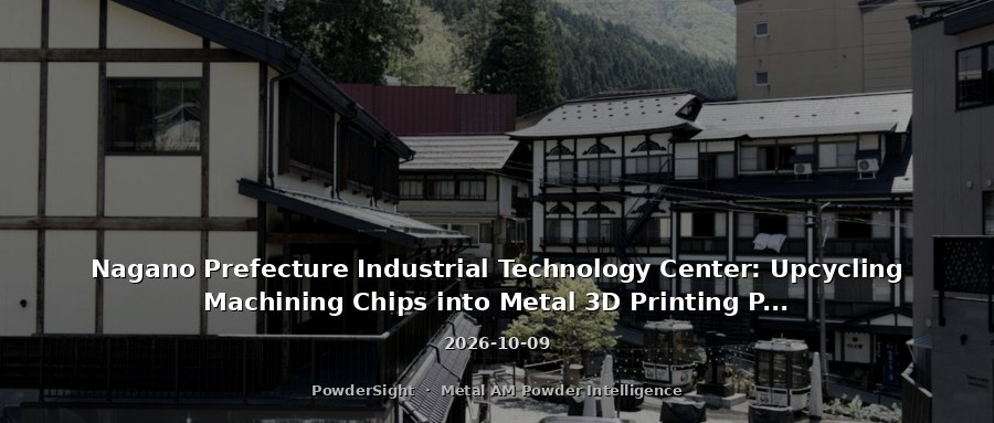 Nagano Prefecture Industrial Technology Center: Upcycling Machining Chips into Metal 3D Printing Powder