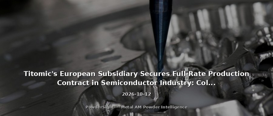Titomic's European Subsidiary Secures Full-Rate Production Contract in Semiconductor Industry: Cold Spray Moves from Validation to Commercial Scale