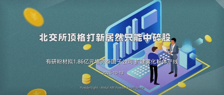 有研粉材拟1.86亿元增资泰国子公司 扩建雾化粉体产线