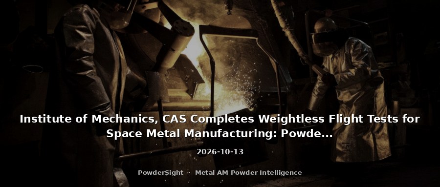 Institute of Mechanics, CAS Completes Weightless Flight Tests for Space Metal Manufacturing: Powder Route Poses Higher Engineering Thresholds in Microgravity