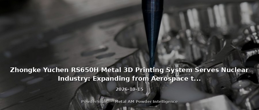 Zhongke Yuchen RS650H Metal 3D Printing System Serves Nuclear Industry: Expanding from Aerospace to Nuclear Power Components