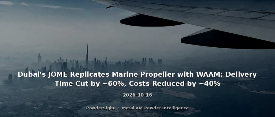 Dubai's JOME Replicates Marine Propeller with WAAM: Delivery Time Cut by ~60%, Costs Reduced by ~40%