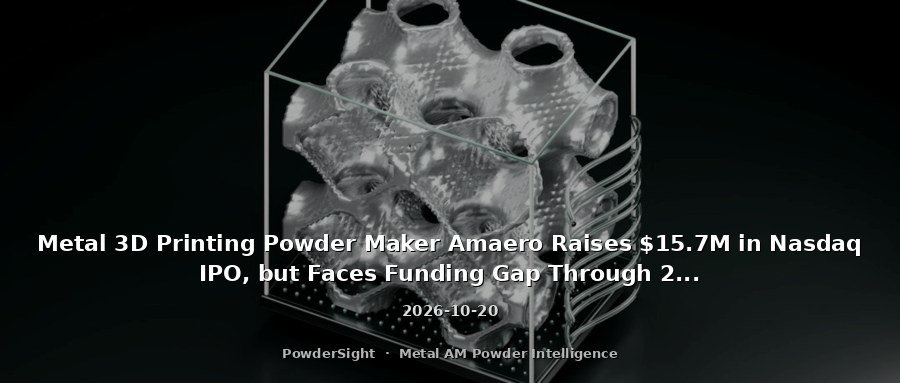 Metal 3D Printing Powder Maker Amaero Raises $15.7M in Nasdaq IPO, but Faces Funding Gap Through 2027 - 3DSJS Tech Column