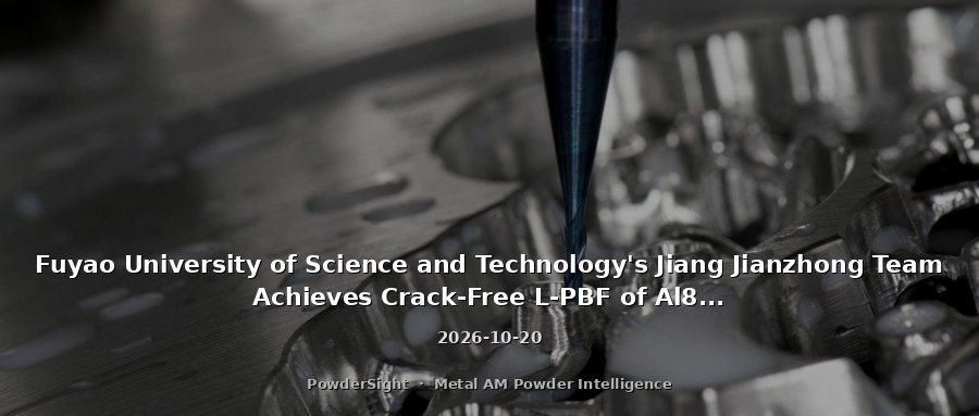 Fuyao University of Science and Technology's Jiang Jianzhong Team Achieves Crack-Free L-PBF of Al85Cu5Li4Mg3Zn3 Lightweight Entropy Alloy