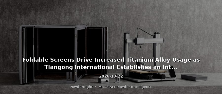 Foldable Screens Drive Increased Titanium Alloy Usage as Tiangong International Establishes an Integrated 'Titanium Sponge—Titanium Ingot—Titanium Wire—Titanium Powder' Chain